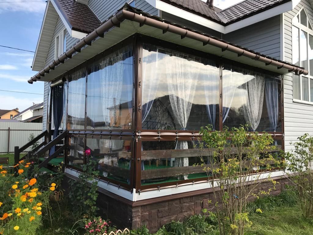Мягкие окна для террасы частного дома в городе Камешково